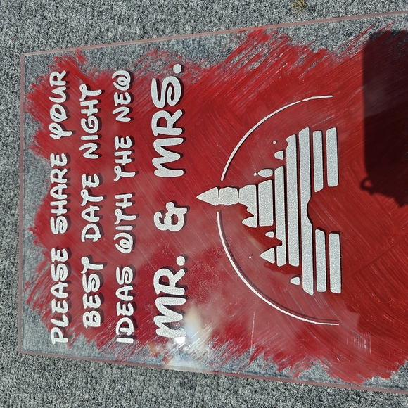 Disney Style Pink and Maroon Wedding Sign Set - Picture 5 of 8